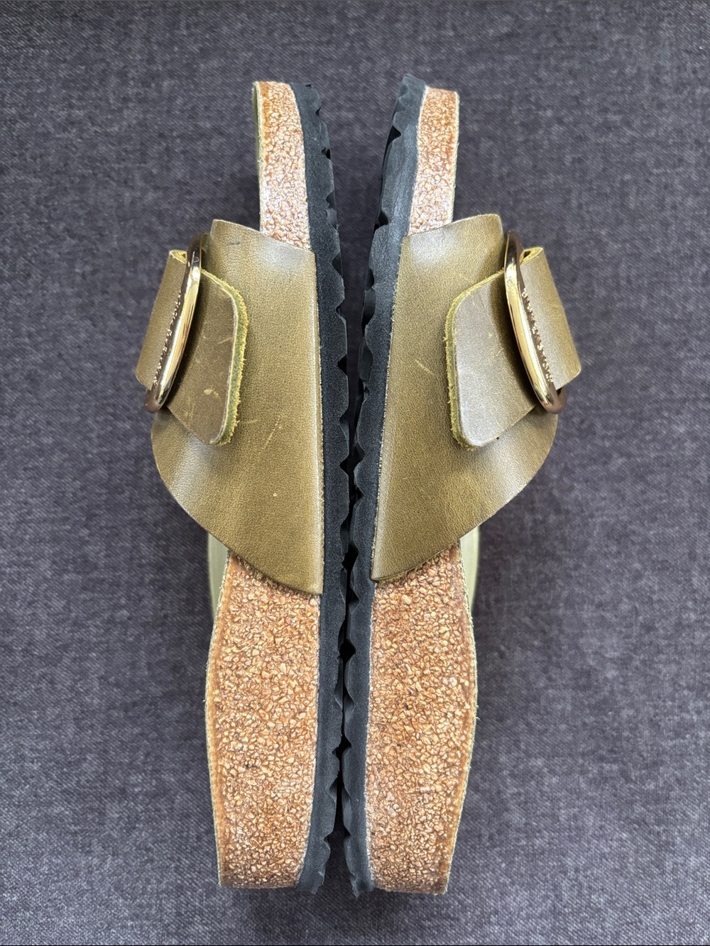 Birkenstock Madrid Big Buckle Mud Green Leather Slide Sandal 37 Narrow US 6 6.5 - Picture 13 of 13